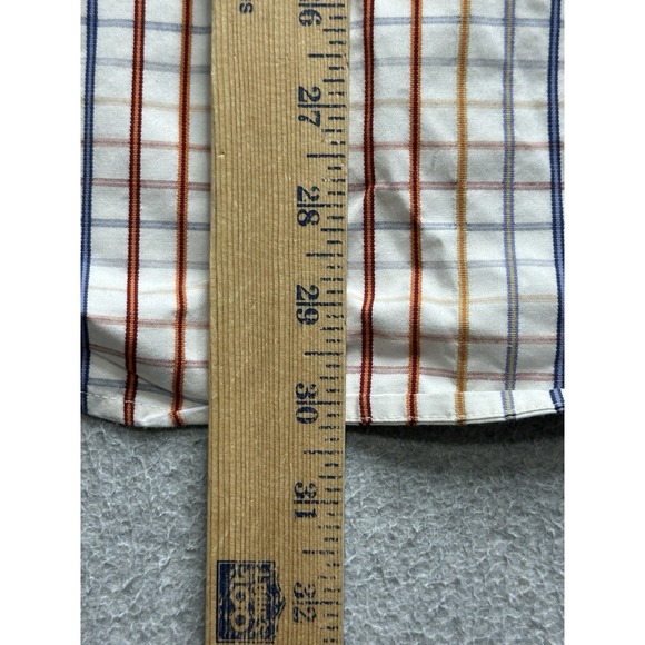 Ariat Shirt Adult Small White Blue Plaid Western Performance Stretch Rodeo Mens - Picture 8 of 10